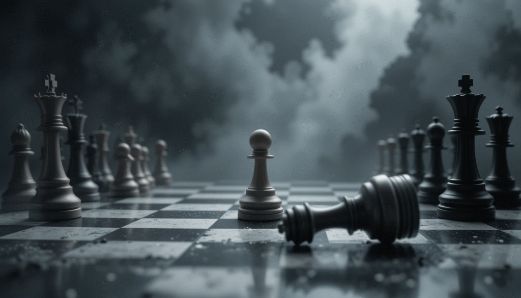 Chessboard showing reversal of power and silent control